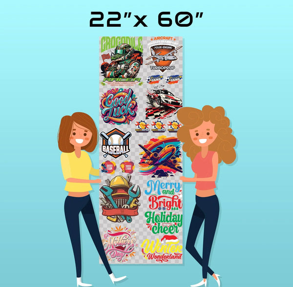 UV DTF Gang Roll - SKY DTF I 24 HR SHIPPING I HIGH QUALITY I CUSTOM DTF PRINTING